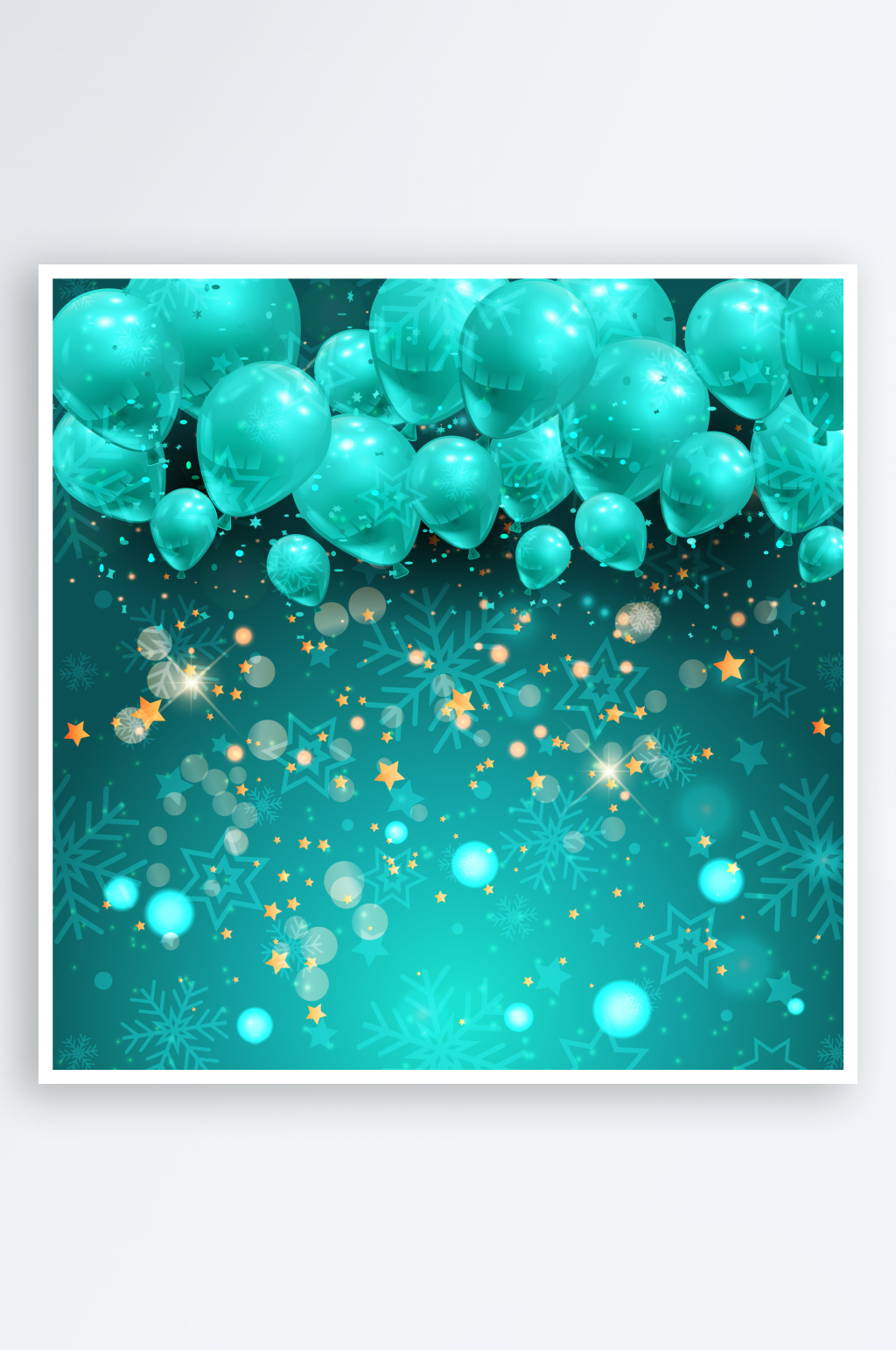 梦幻蓝绿气球背景图素材