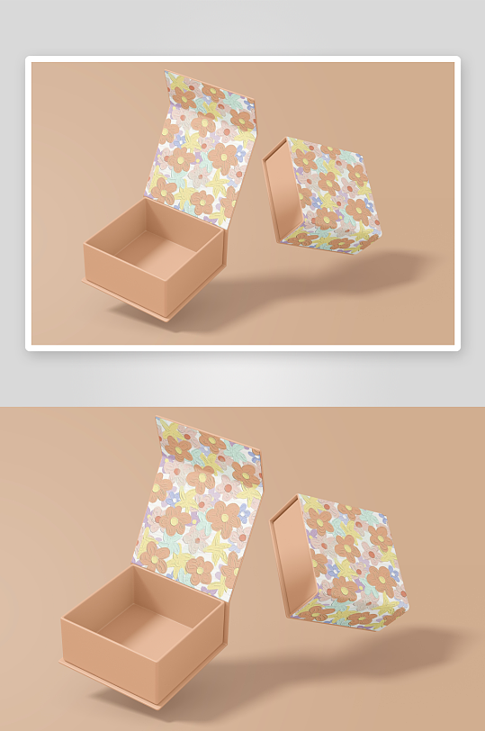 礼品盒图案贴图样机-众图网
