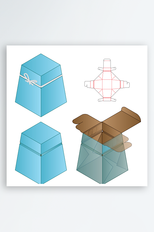 礼品盒与展开图刀模设计-众图网
