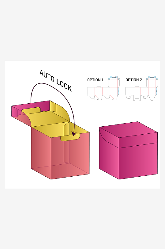 礼品盒与展开图刀模设计-众图网