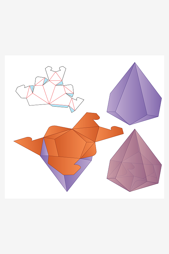 礼品盒与展开图刀模设计-众图网