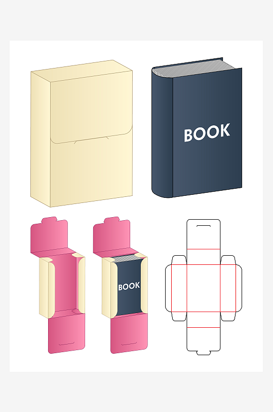 礼品盒与展开图刀模设计-众图网