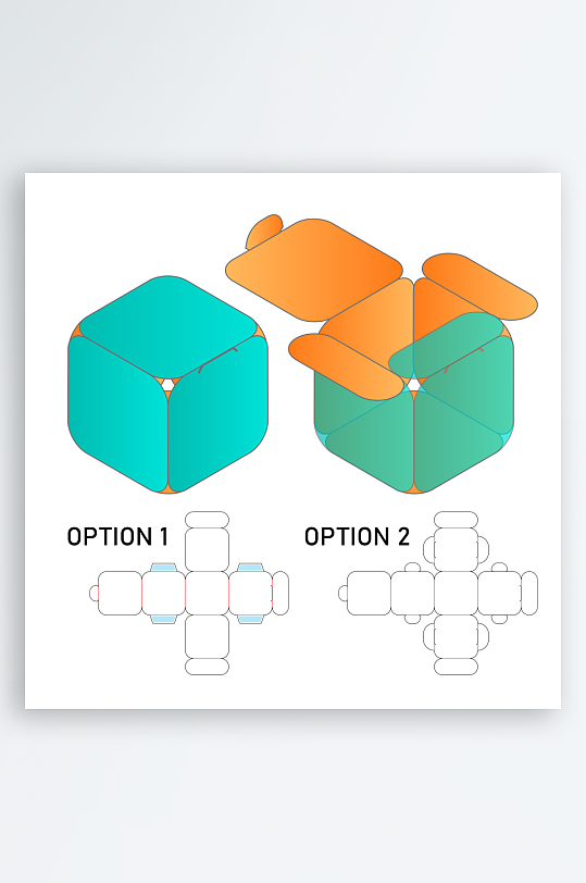 礼品盒与展开图刀模设计-众图网