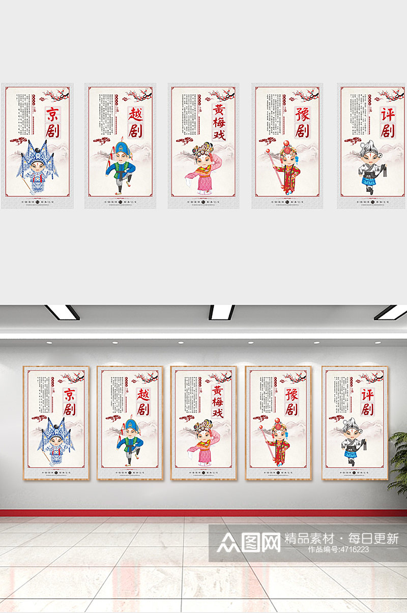 中国传统文化五大戏曲校园文化展示素材