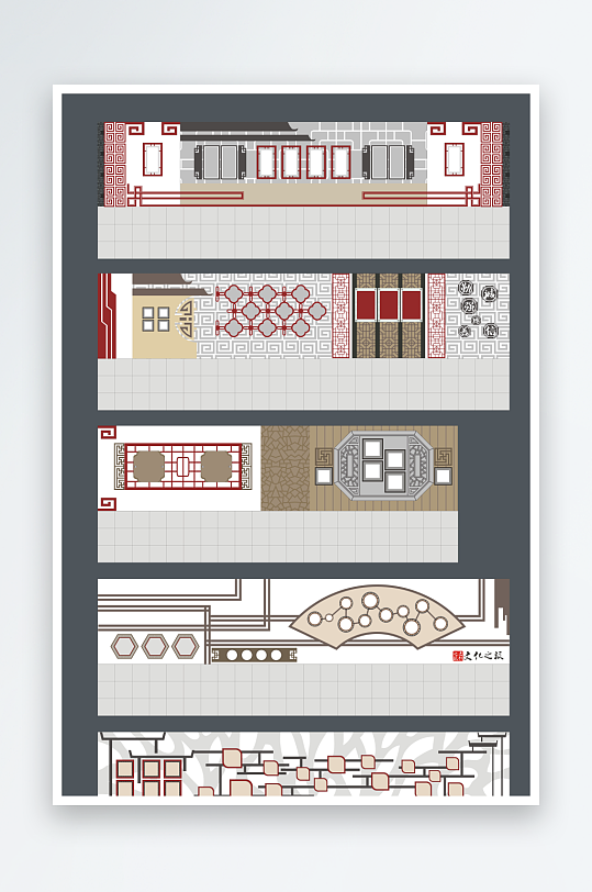 中式传统建筑装饰图案集-众图网
