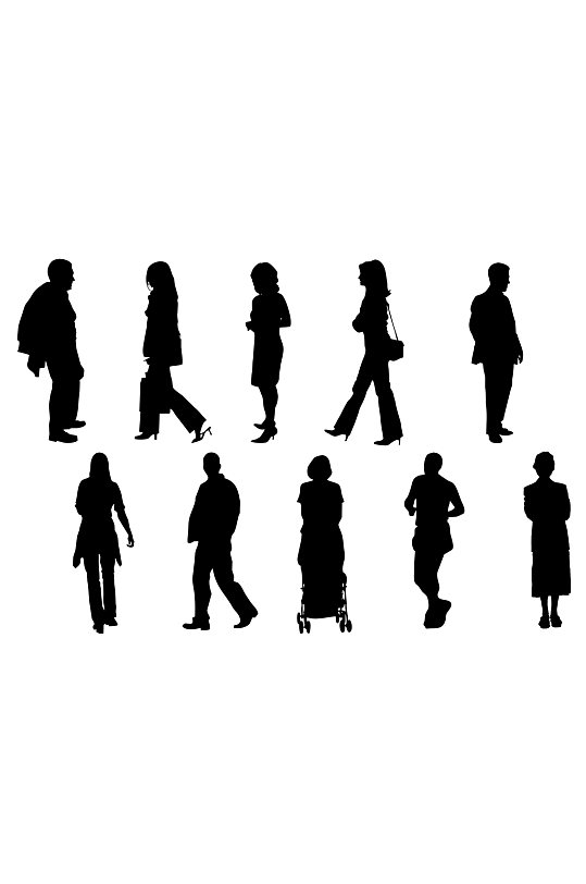 上班族人物剪影设计元素-众图网