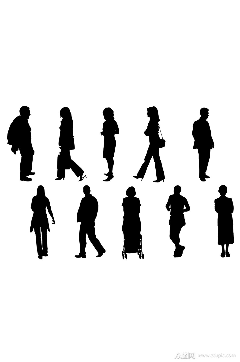 上班族人物剪影设计元素