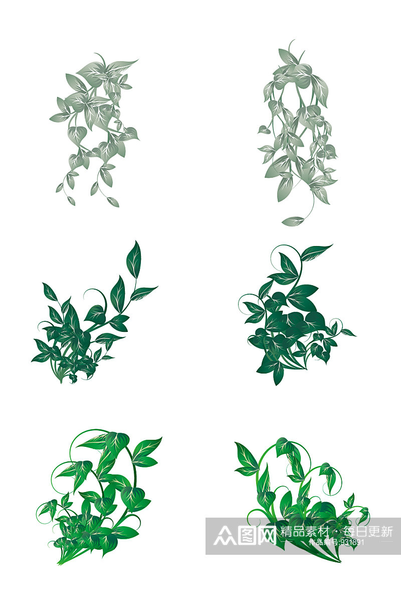 绿色小清新藤蔓png素材素材