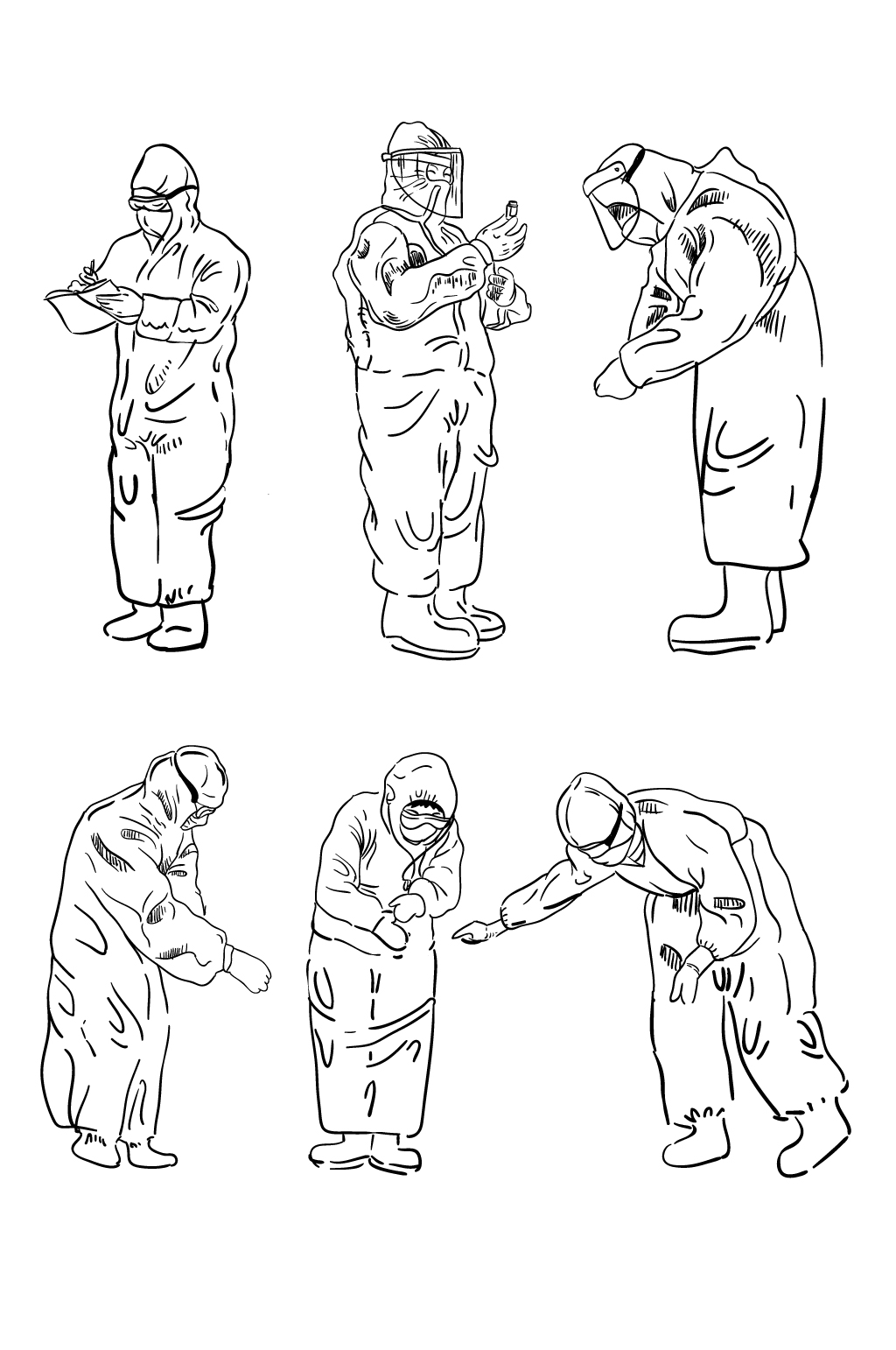 防护服医护人员简笔画图片