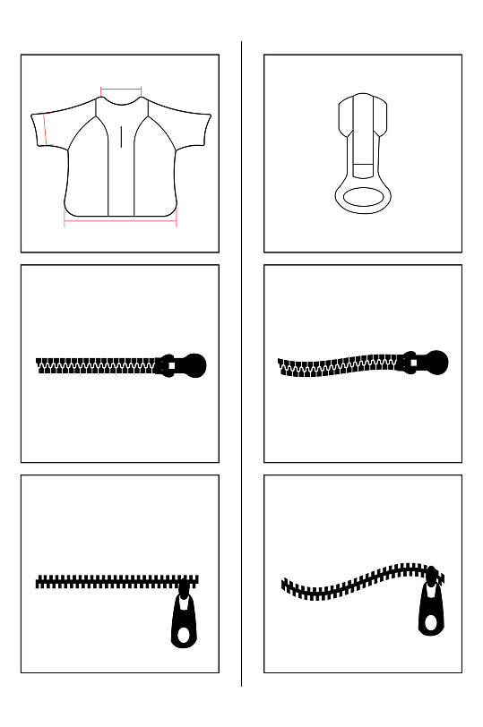 简约衣物服装装饰拉链装饰图案
