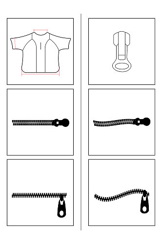 简约衣物服装装饰拉链装饰图案