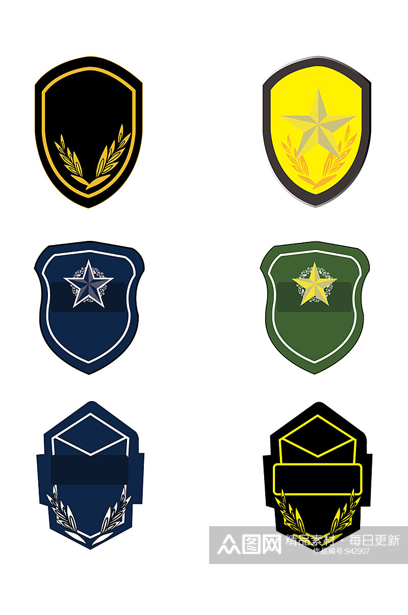 简约军队建设臂徽装饰图案素材