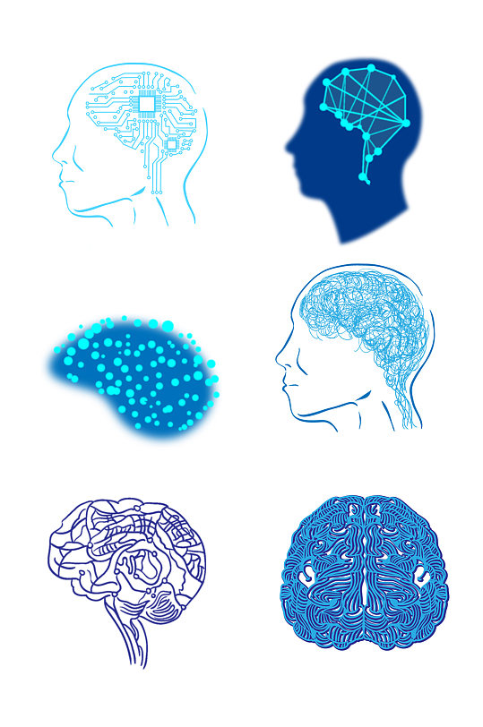 科技大脑未来元素 大脑分析图