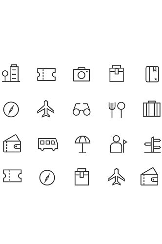 黑白UI图标旅游简洁icon