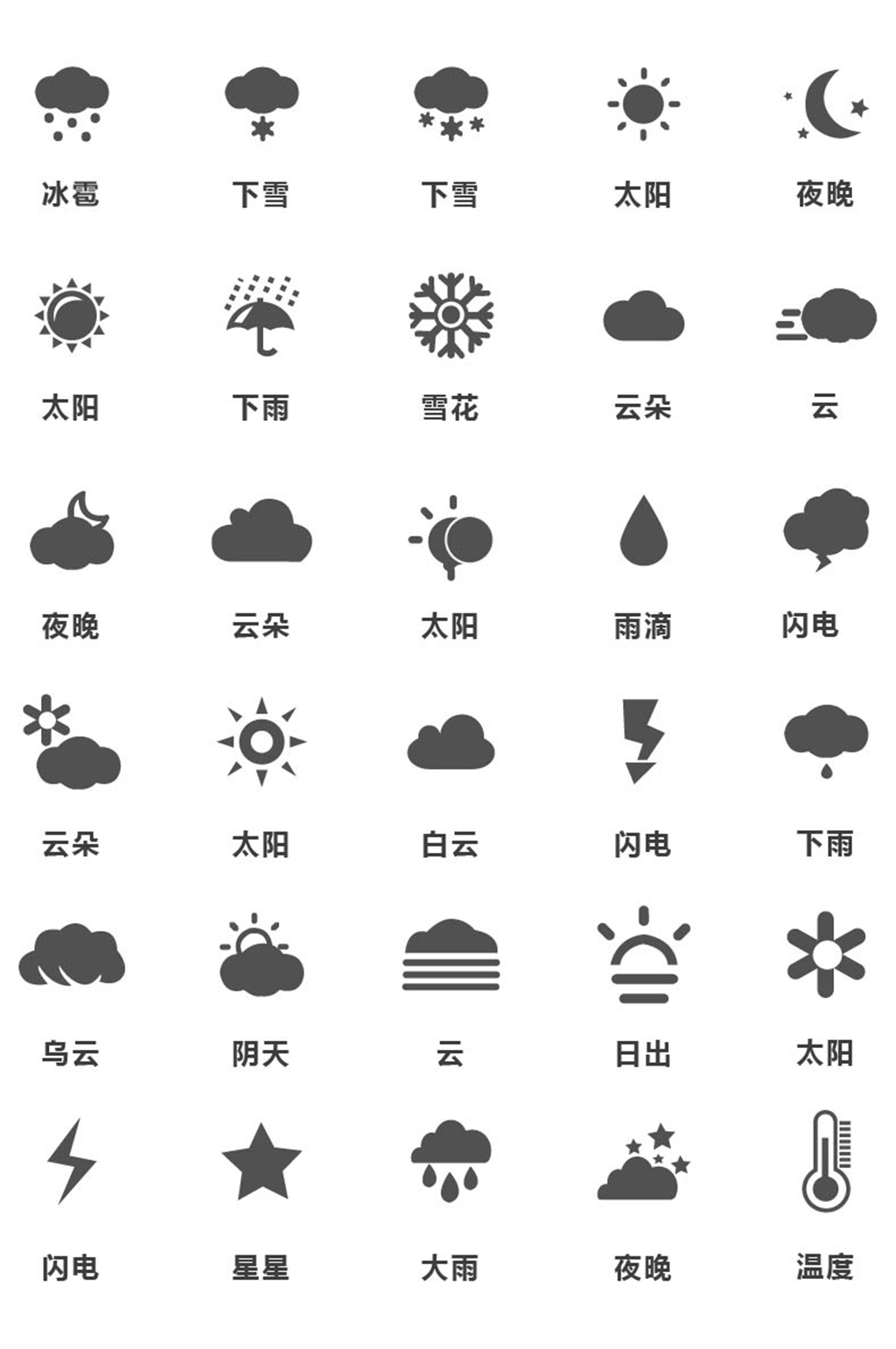 天气各种标志图片图片