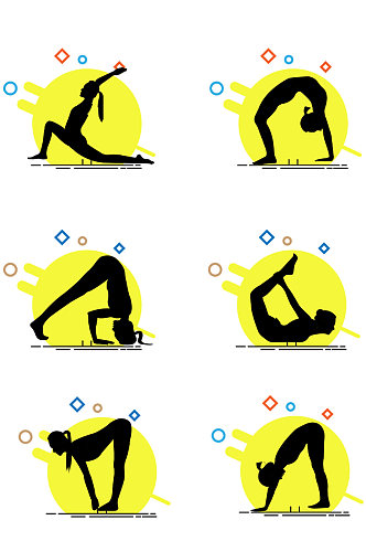 运动图标健身图标瑜珈健身