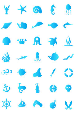 蓝色渐变海洋主题icon