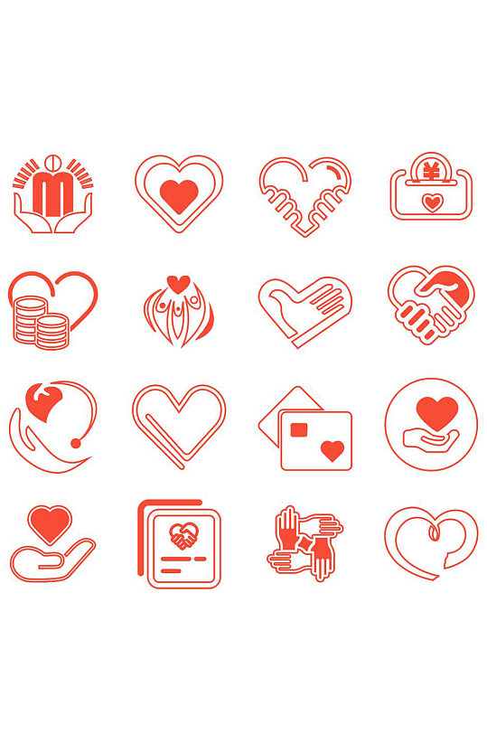 慈善公益线性图标icon