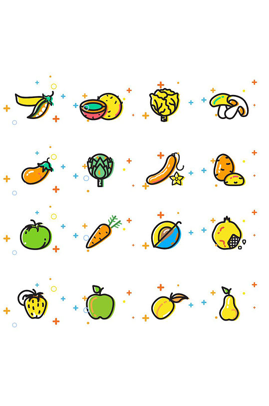 生鲜水果蔬菜图标
