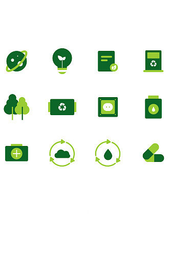 矢量环保健康绿色图标