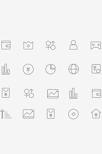 UI浅灰色简洁商务理财工具图标