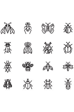 昆虫线性图标昆虫icon