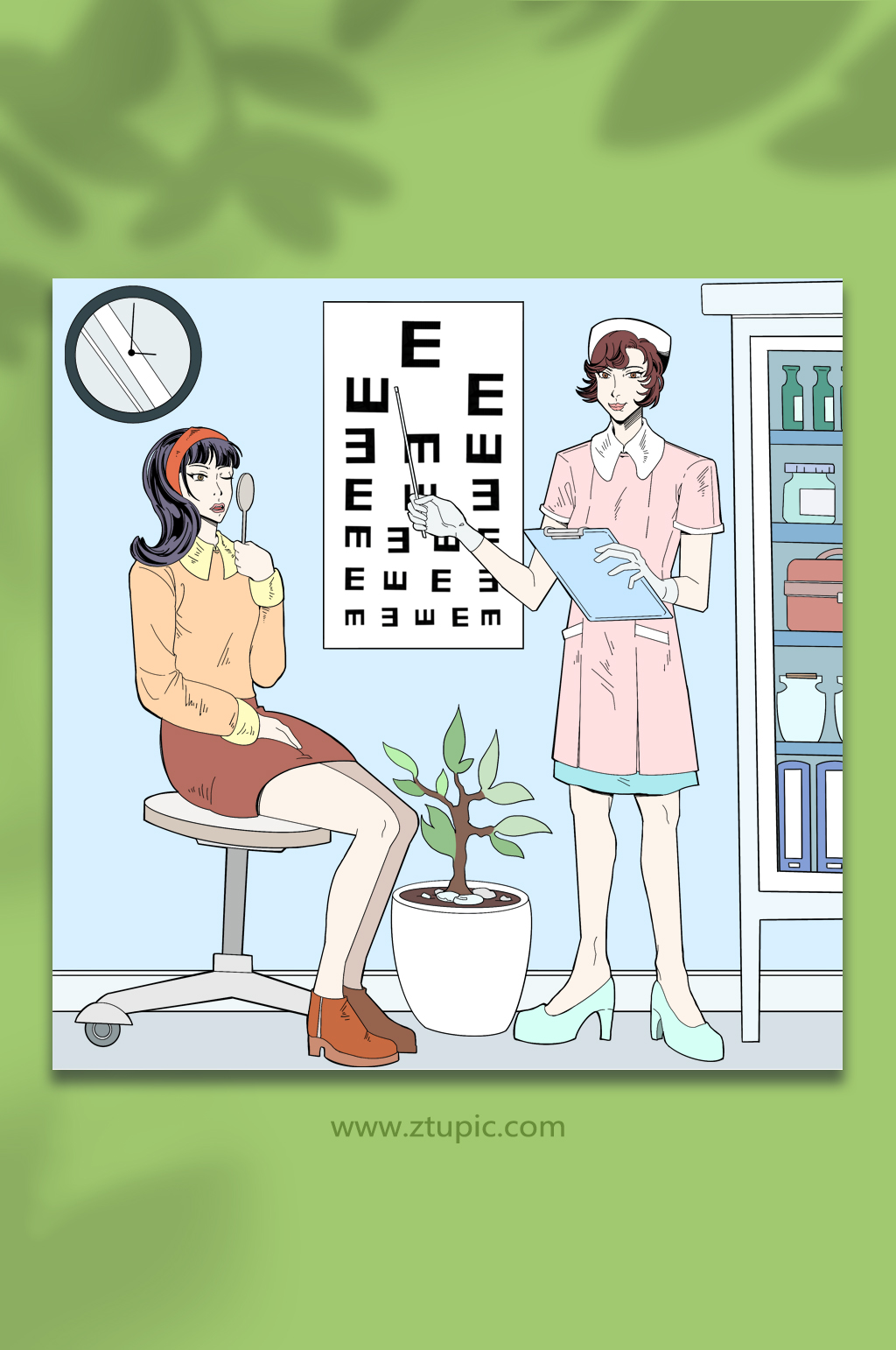 测视力预防近视爱眼人物插画素材