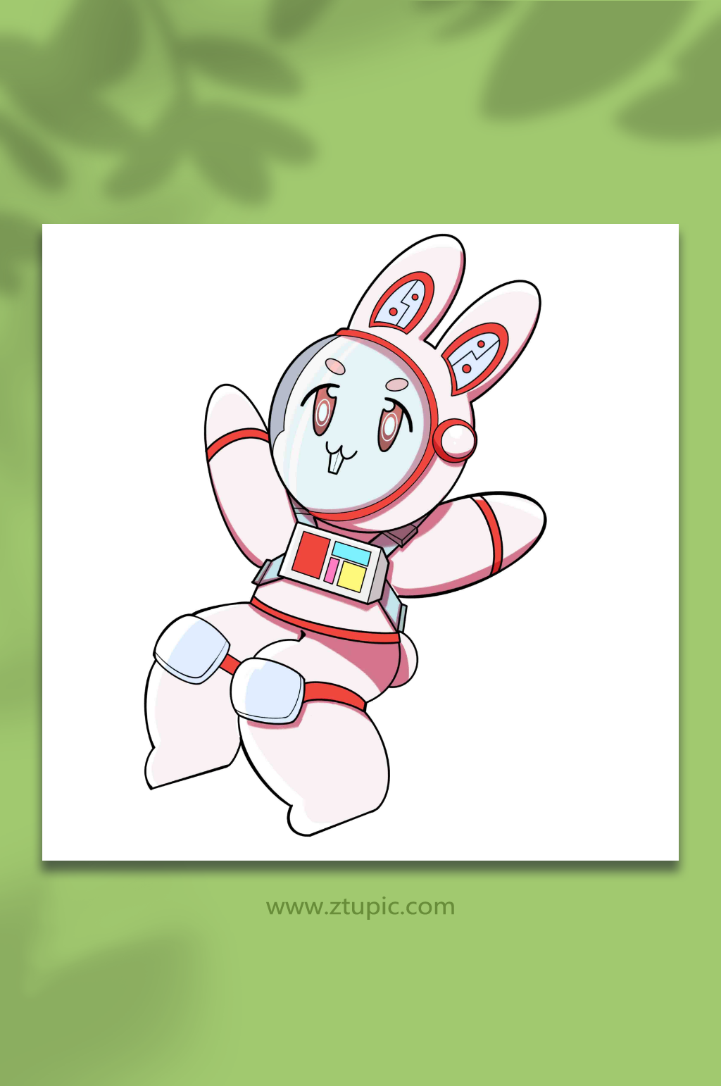 兔子宇航员兔年免扣动物元素素材