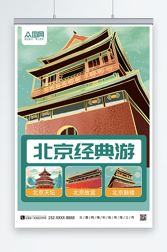 北京经典游北京城市旅游海报