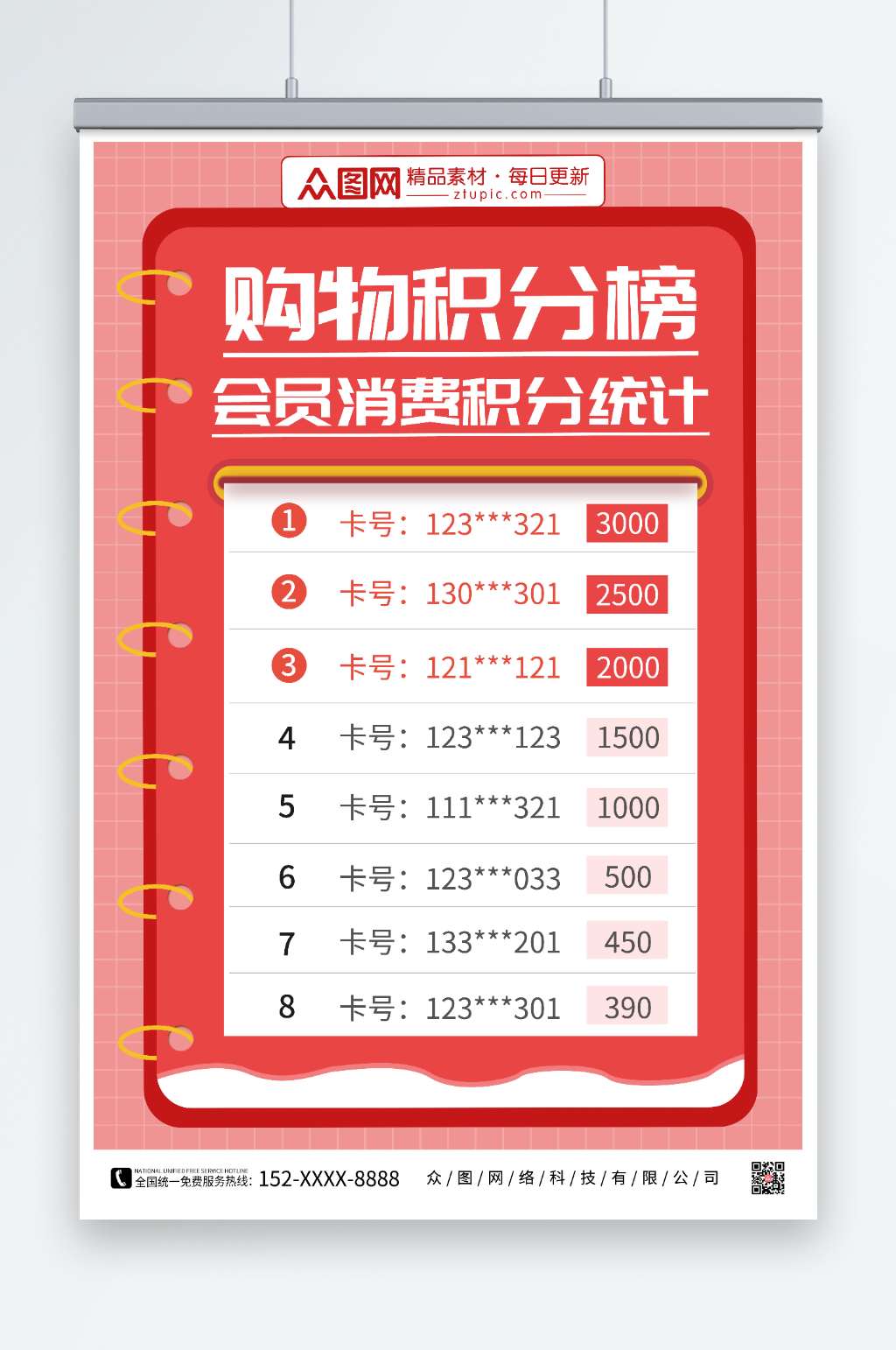 购物积分榜互联网H5活动排行榜海报素材