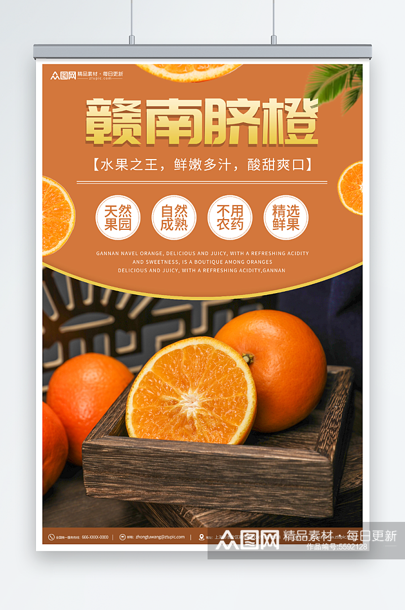 赣南脐橙橙子水果海报素材