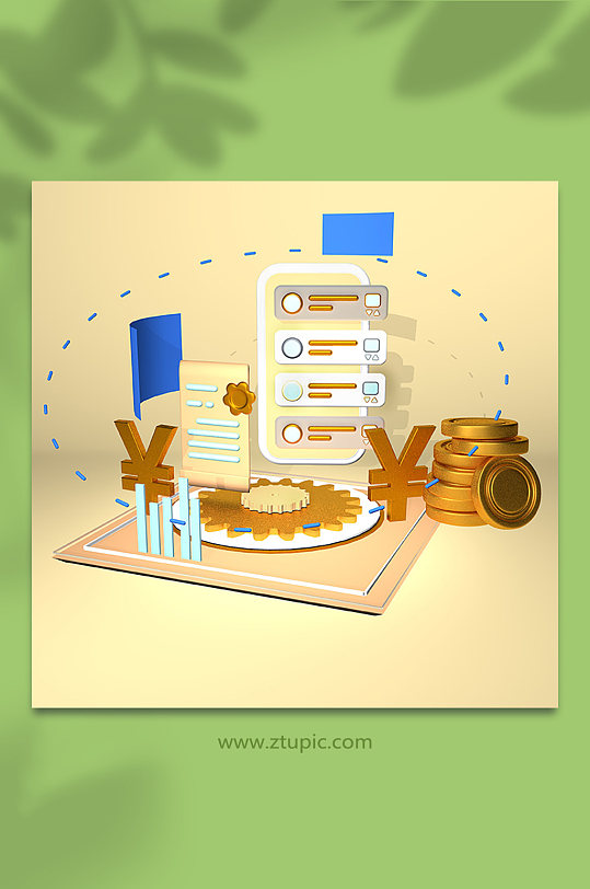 经营金融信用卡投资C4D3D模型-众图网