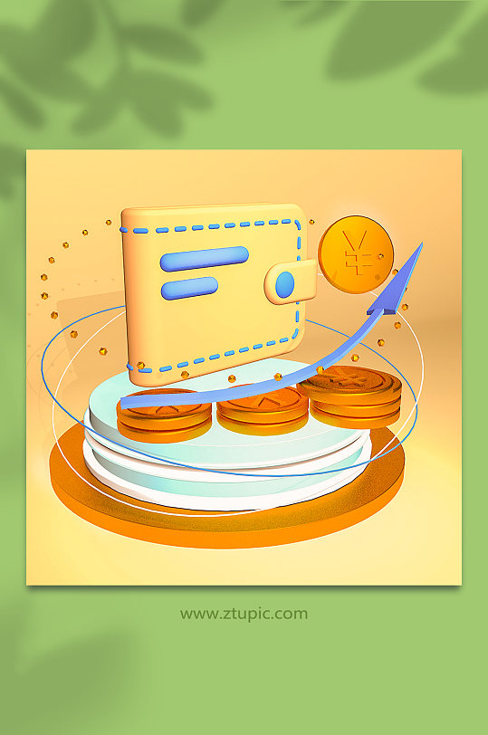 钱包金融信用卡投资C4D3D模型-众图网