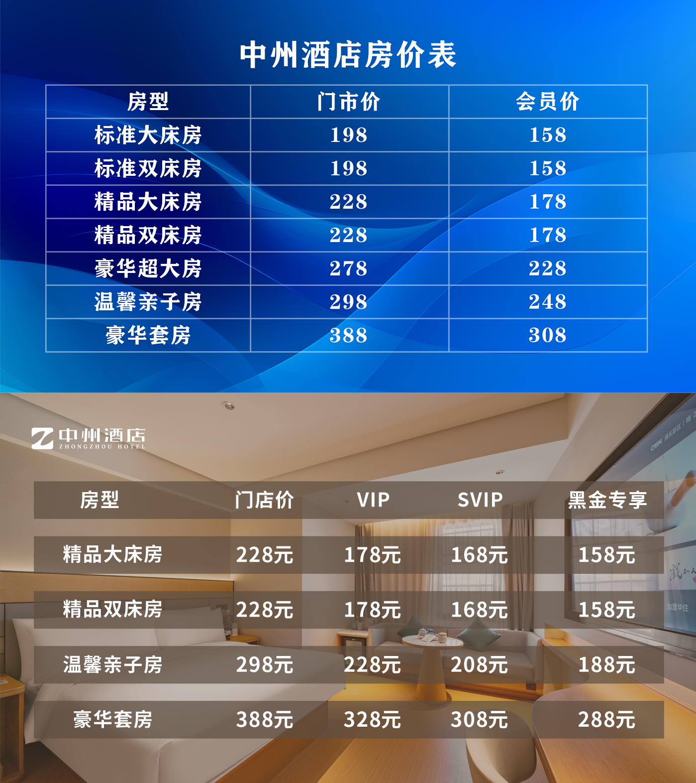 平面大气酒店价格表素材