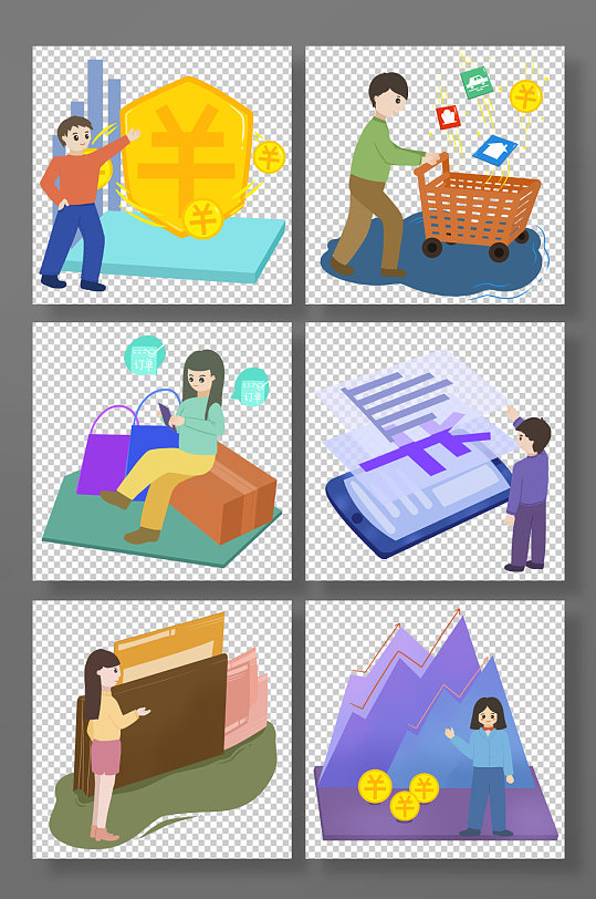 手绘扁平化企业文化商务插画-众图网