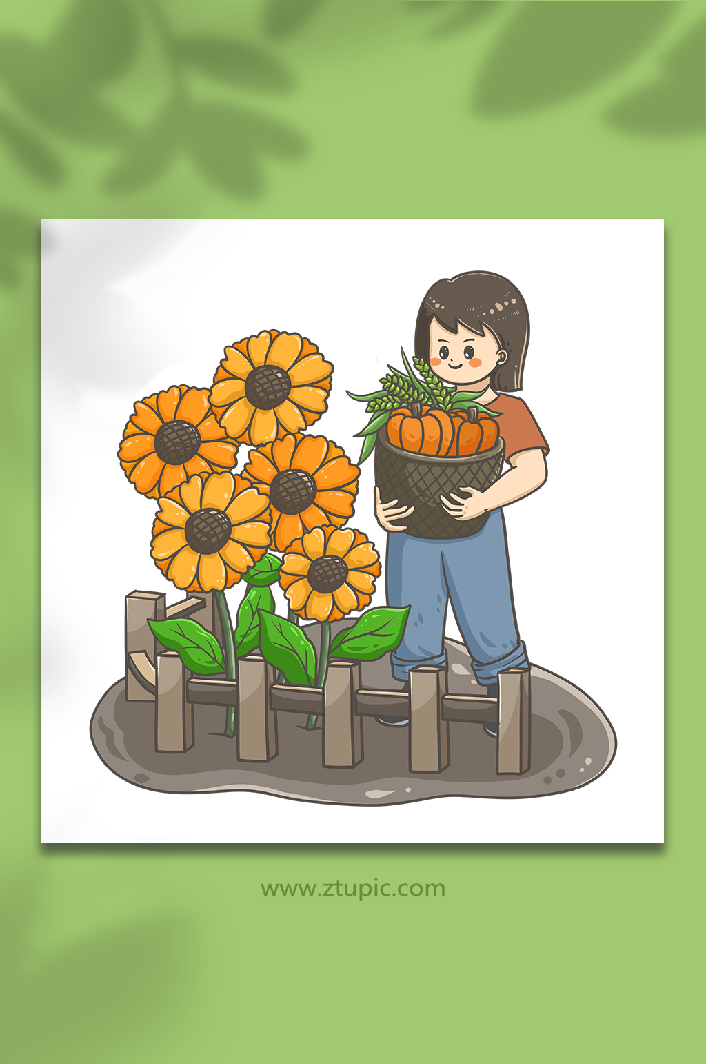 芒种节气可爱收获元素插画素材
