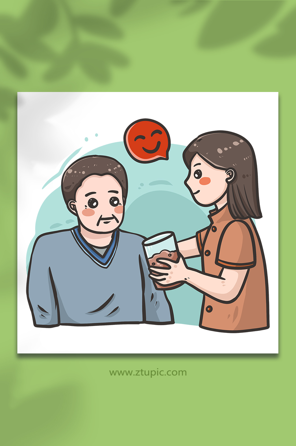 阿尔茨海默病多关心医疗插画素材
