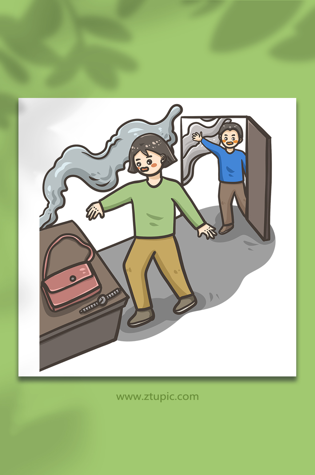 消防急救安全常识不贪恋财务插画素材