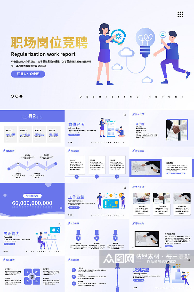 岗位竞聘PPT模板素材