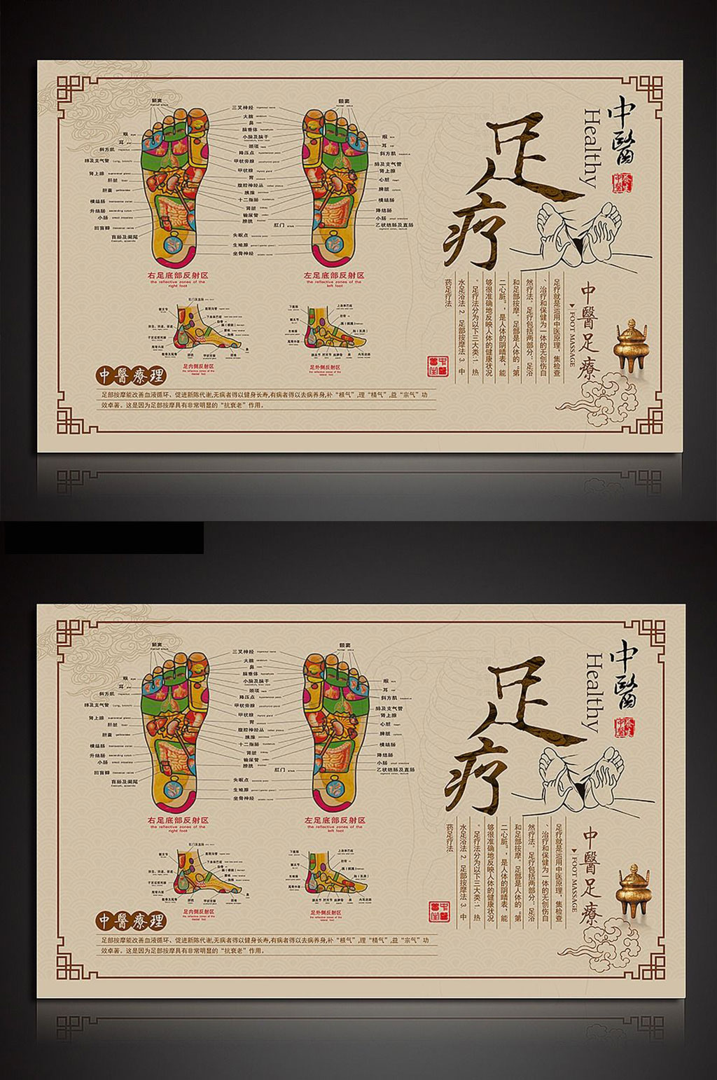 中医足疗展示展板素材
