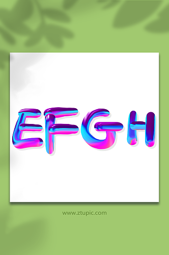 涂鸦创意EFGH英文字母艺术字