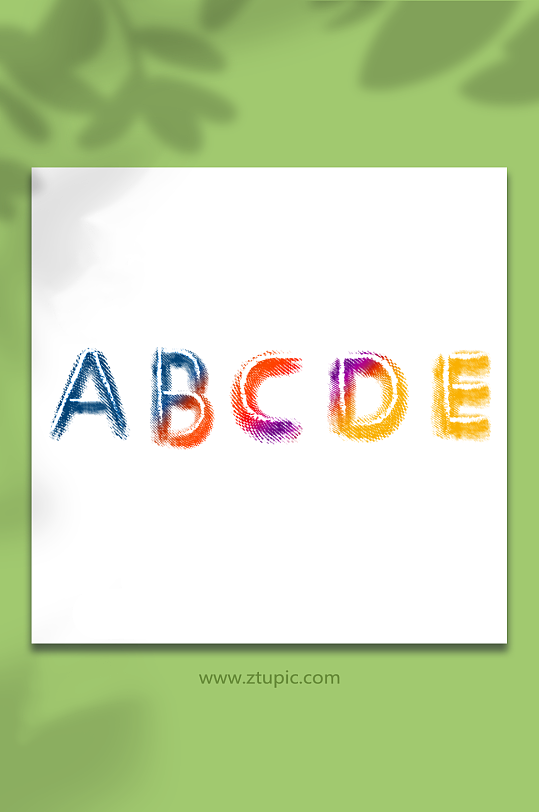 手绘涂鸦创意ABCD英文字母艺术字