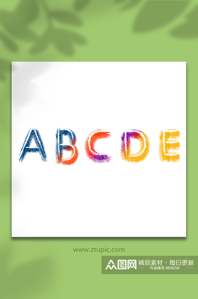 手绘涂鸦创意ABCD英文字母艺术字素材