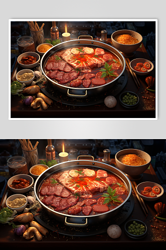 火锅食材高清数字艺术创意图片