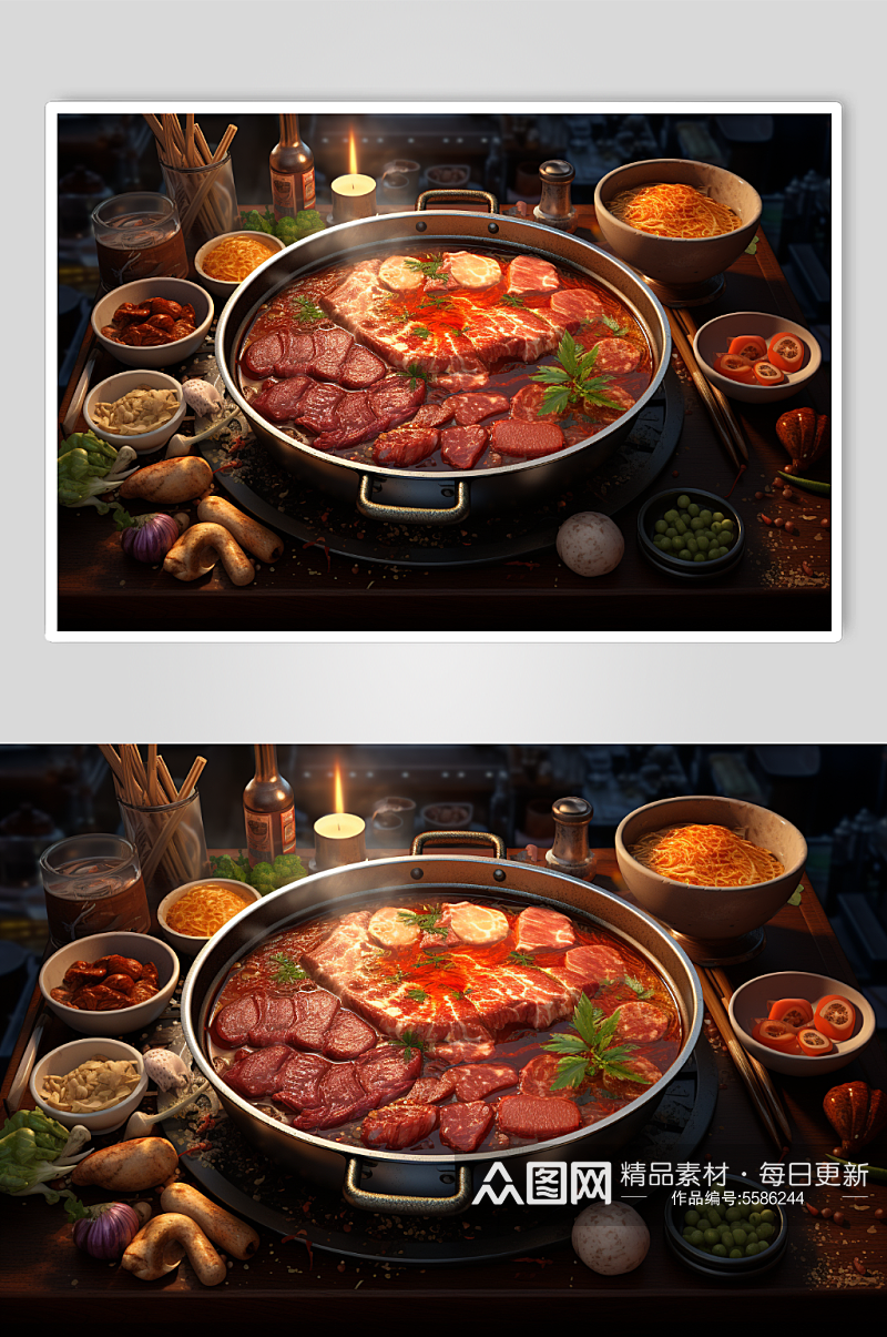 火锅食材高清数字艺术创意图片素材