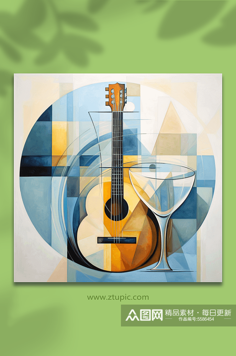 吉他绘画创意数字艺术图片素材
