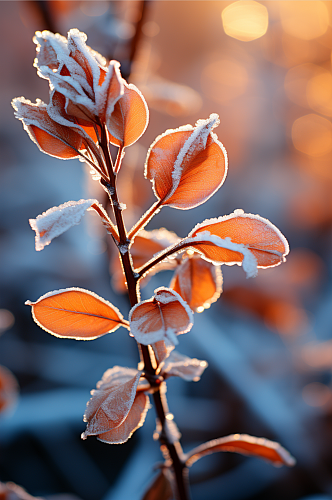 冬季霜植物数字艺术图片