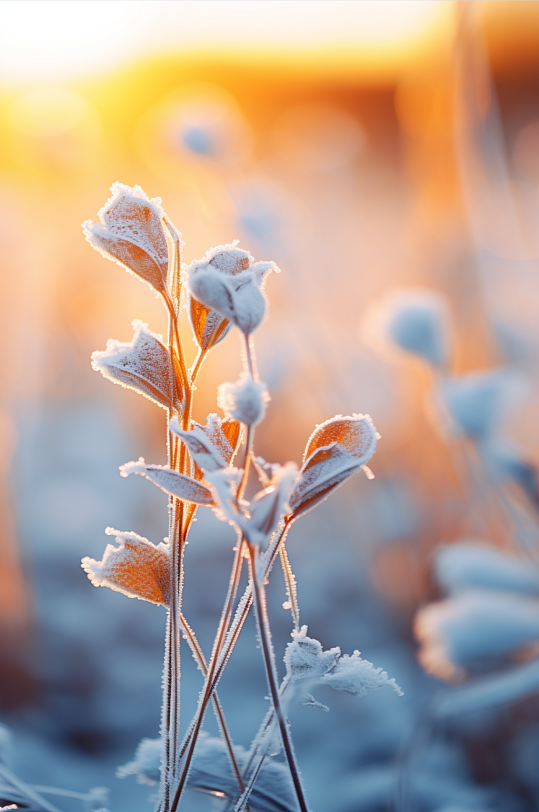 冬季霜植物数字艺术图片