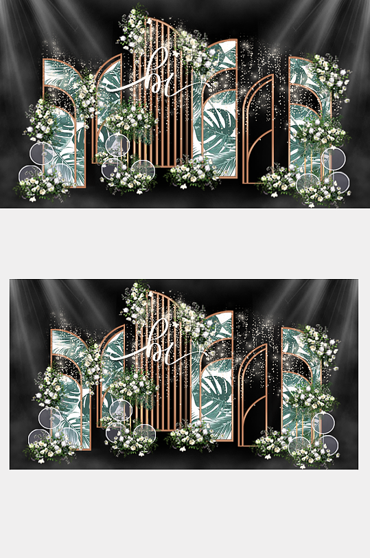 绿意羽然婚礼效果图迎宾区-众图网