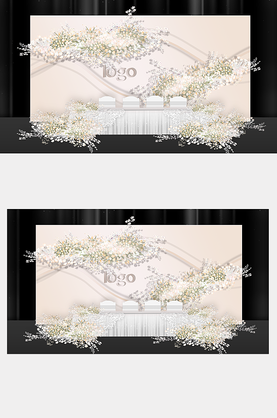 香槟色婚礼效果图-众图网